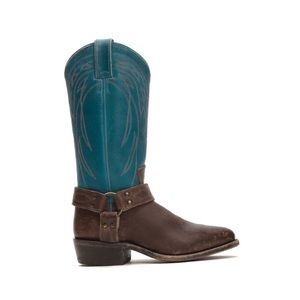 Frye Brown and Teal Combat & Moto Boots